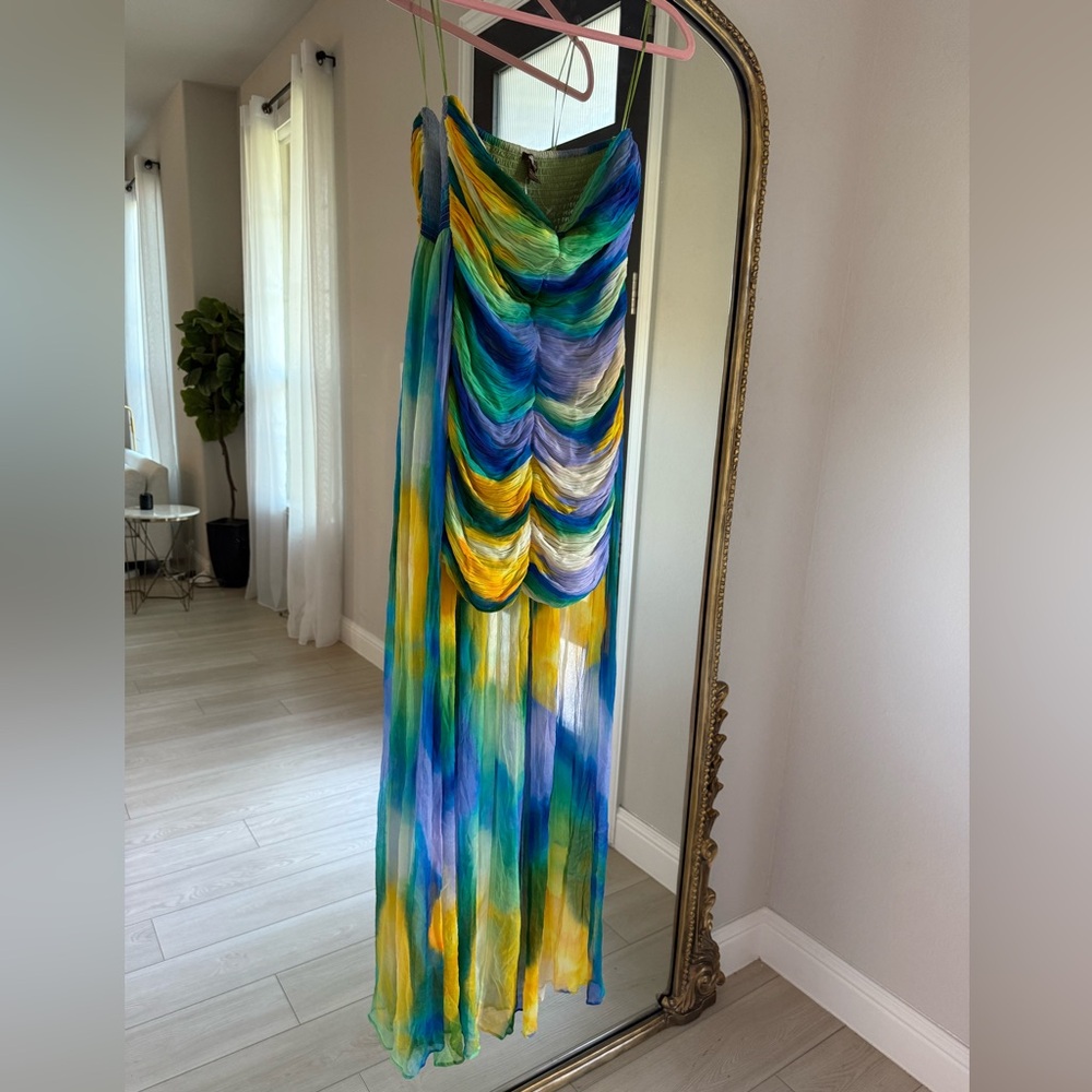 Vineet Bahl Blurred Sheer Mini Train Dress - Picture 6 of 14